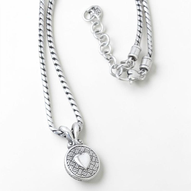 Vintage Brighton Heiress Pendant Necklace Silver Plated Retired Crystal image 4