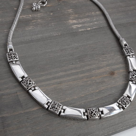 Brighton TRIBECA Necklace Silver Plated Rectangul… - image 2