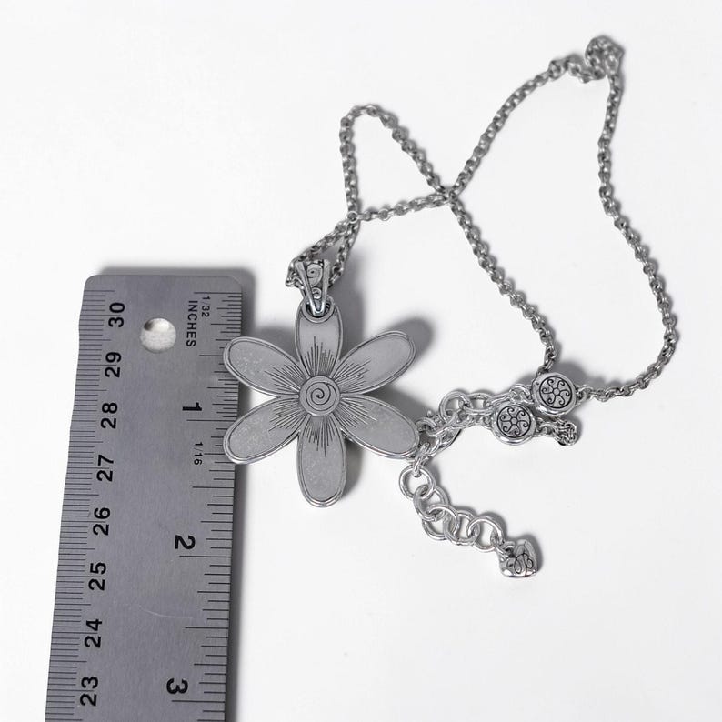 Brighton Dazzle Bloom dubbele madeliefje hanger ketting strass zilver Gepensioneerd afbeelding 6