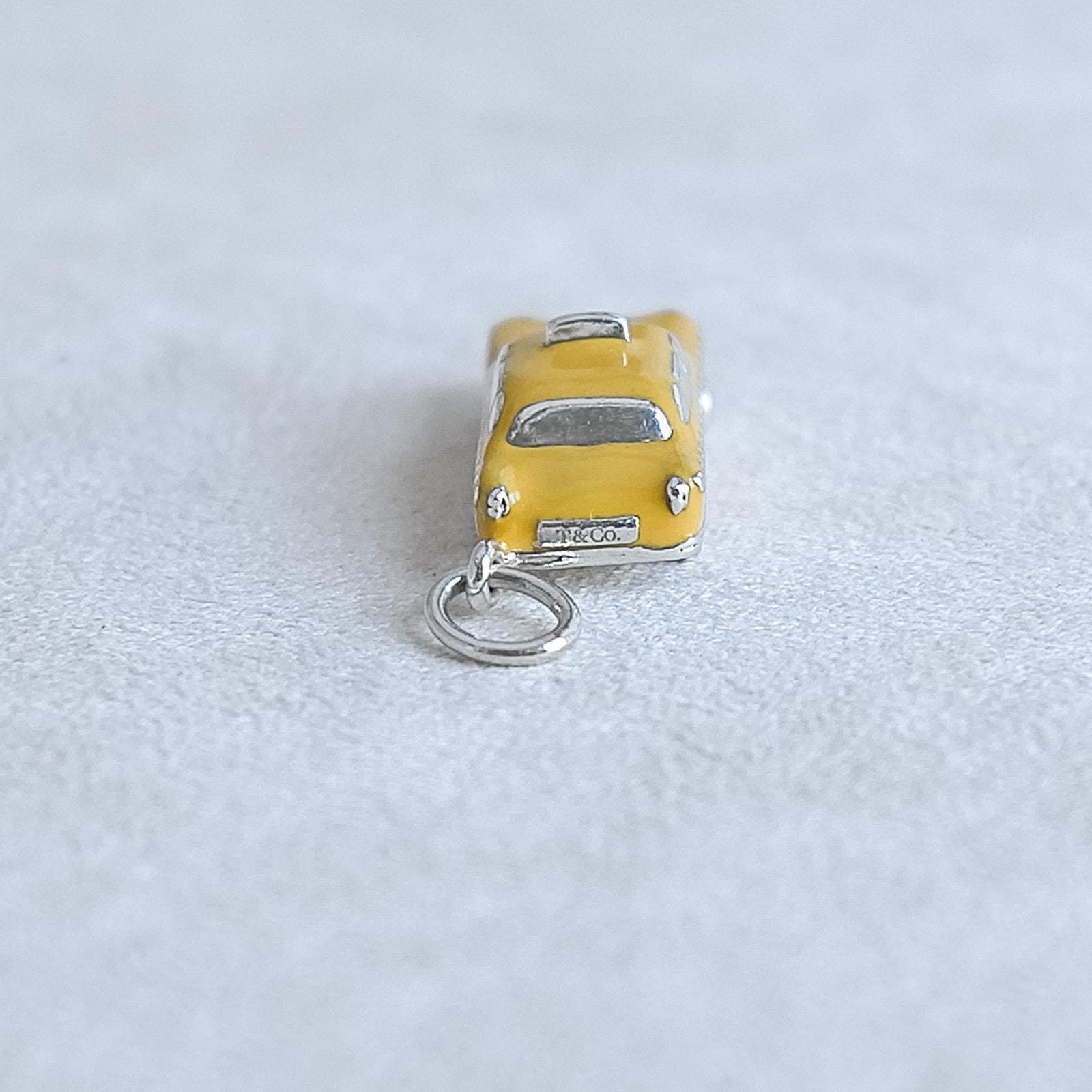 Ciondolo Portafortuna Taxi Argentato – Charms Con Taxi Di New York, Per Gioielli E Collane