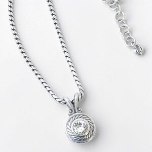 Vintage Brighton Heiress Pendant Necklace Silver Plated Retired Crystal image 3