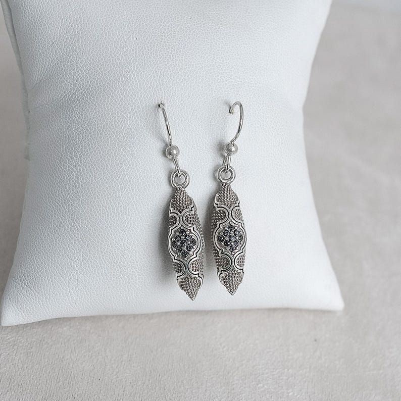 Brighton Aragon Dangle Earrings: Silver Plated Crystal French Wire image 2