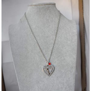 Brighton Cupid Heart Spinner Pendant Necklace Enamel Valentine Silver NWT image 6
