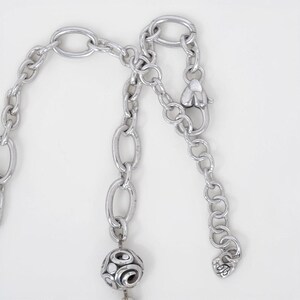 Brighton Contempo Sphere Station Necklace Silver Plated 18-21" Adjustable Scroll image 3