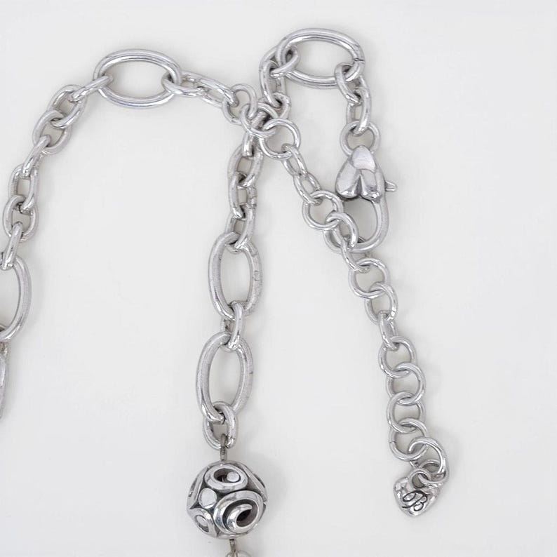 Brighton Contempo Sphere Station Necklace Silver Plated 18-21" Adjustable Scroll image 3