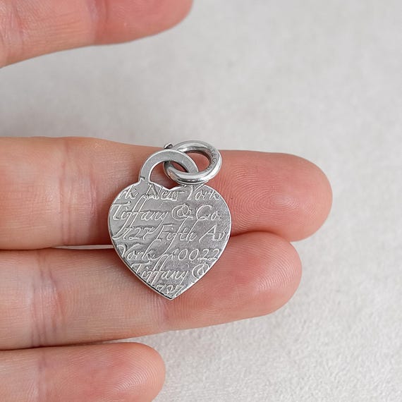 Authentic Tiffany & Co Notes Cursive Heart Tag Ch… - image 1