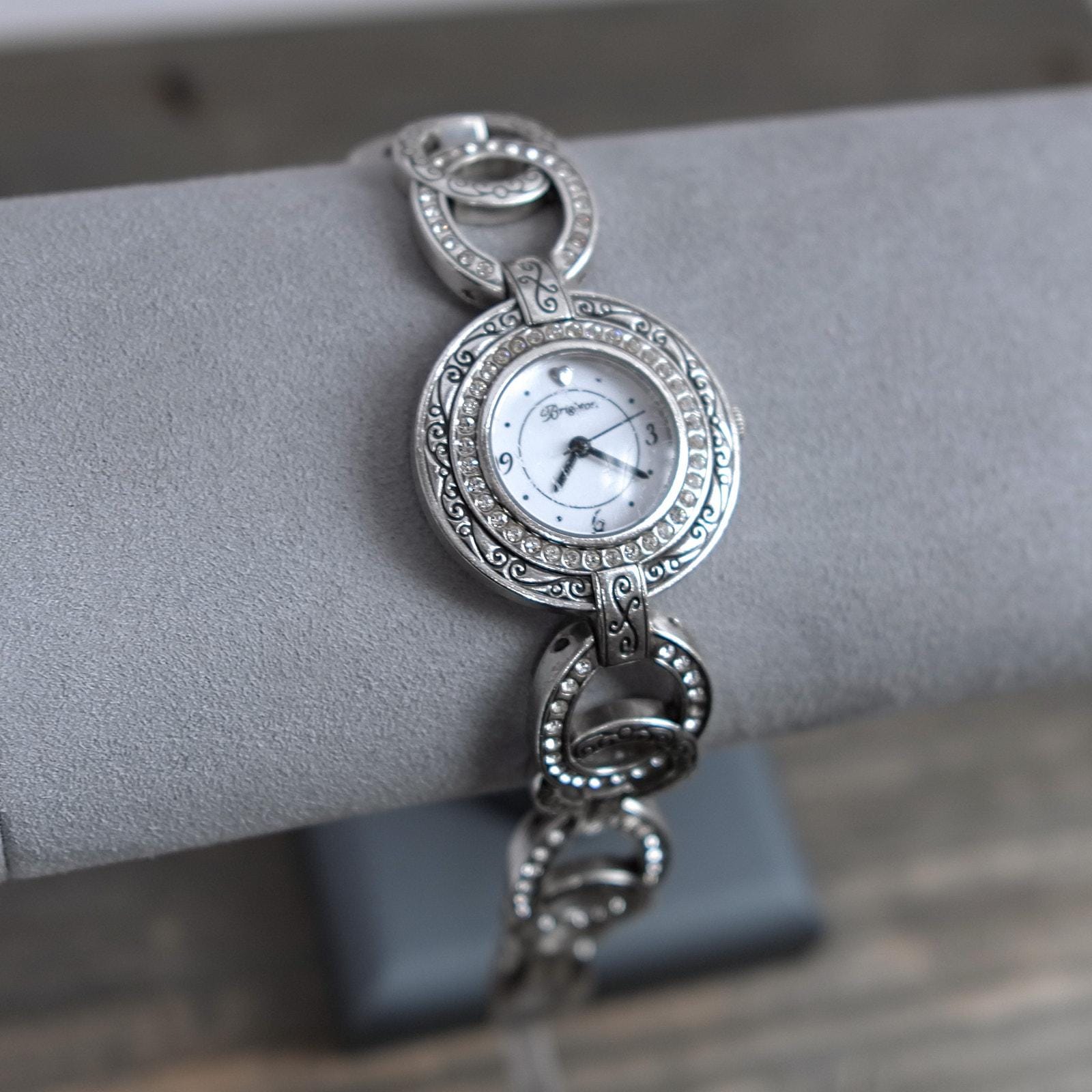 Brighton Stardust Elegant Silver Women\'s Watch With Brown Leather Strap Brighton Wrist Watch - Etsy Singapore main image 4
