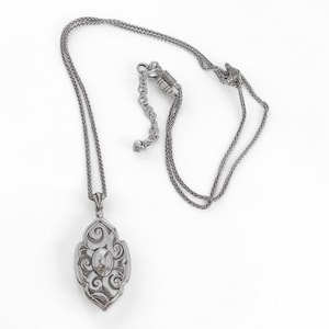Brighton Andaluz Reversible Pendant Necklace Silver Plated Long Chain Retired image 1
