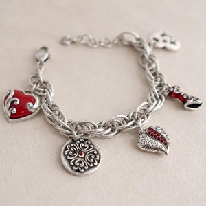 red dress charm bracelet Red dress bracelet