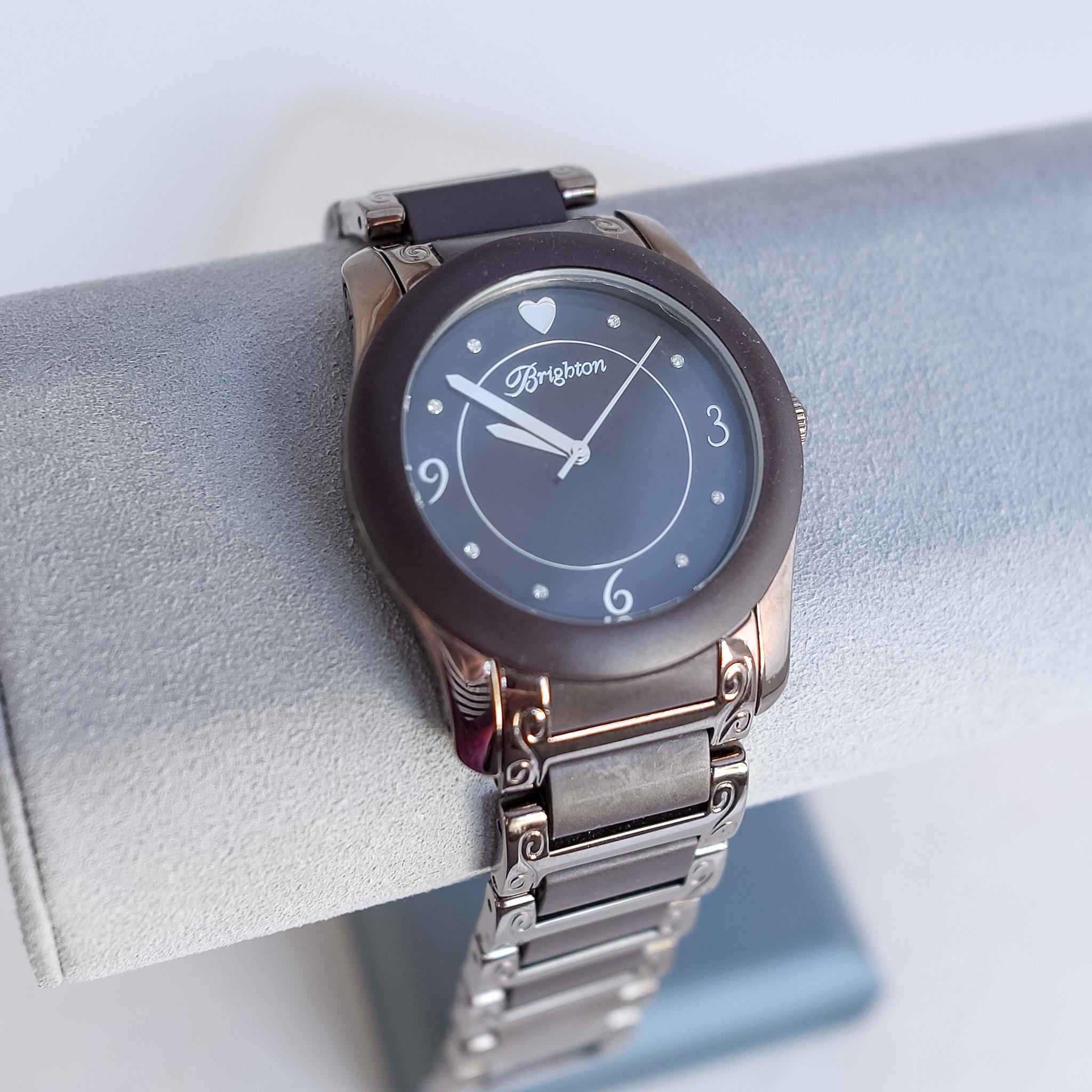 Brighton Brooklyn Watch: Bronze Tone, Rubber Band, Retired Design