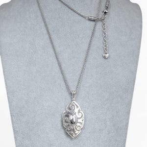 Brighton Andaluz Reversible Pendant Necklace Silver Plated Long Chain Retired image 6