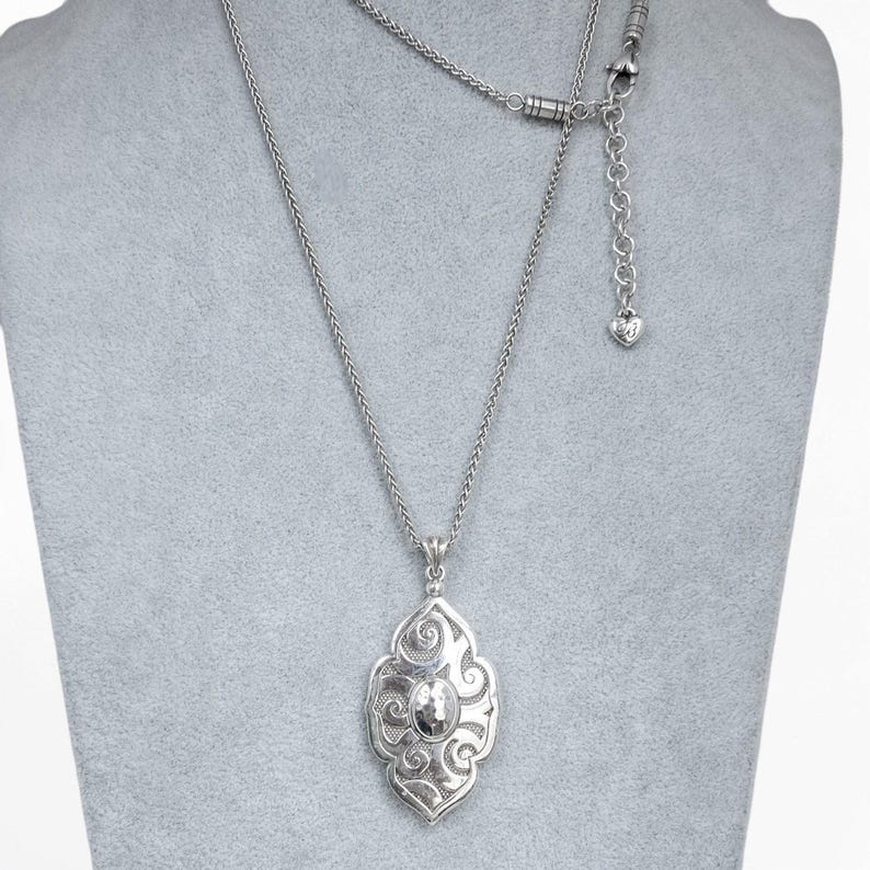 Brighton Andaluz Reversible Pendant Necklace Silver Plated Long Chain Retired image 6