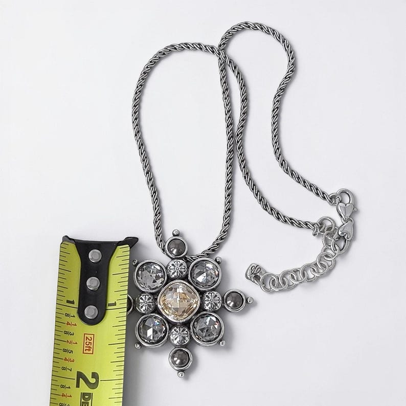 Brighton Serena Pendant Necklace Champagne Bronze Stones Twisted Chain Retired image 5