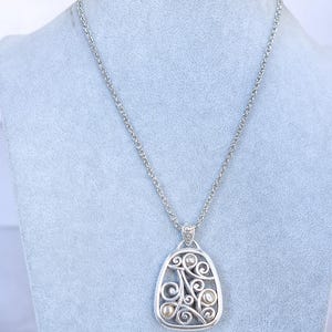 Brighton Adara Oval Reversible Pendant Necklace Mixed Metal Two Tone Retired image 1