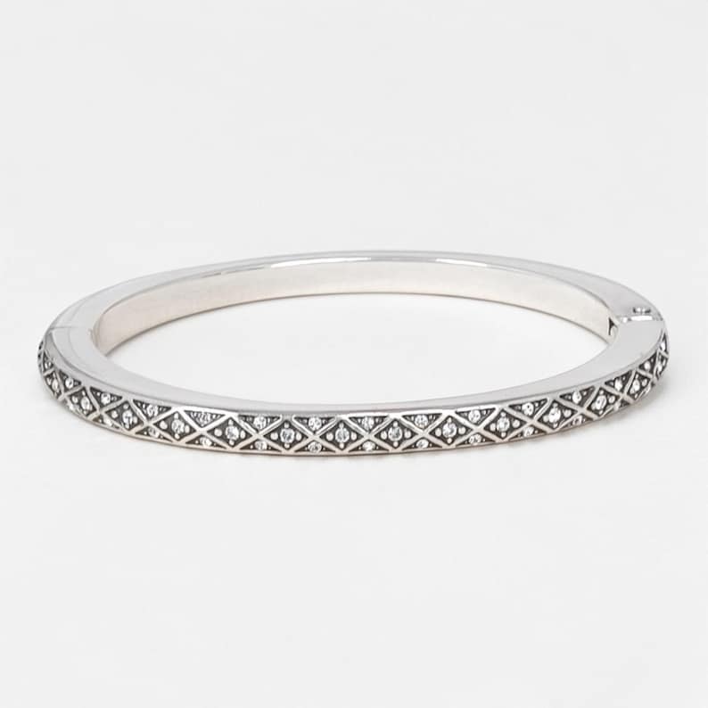 Bracelet jonc articulé diamant Brighton incrusté de cristal magnétique JB0392 2,5 pouces image 3