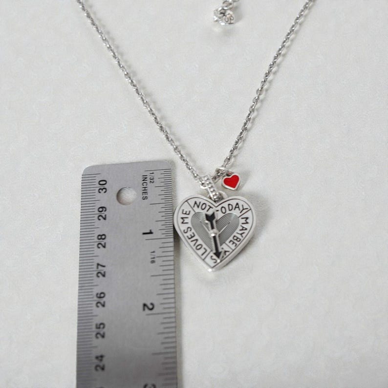 Brighton Cupid Heart Spinner Pendant Necklace Enamel Valentine Silver NWT image 5