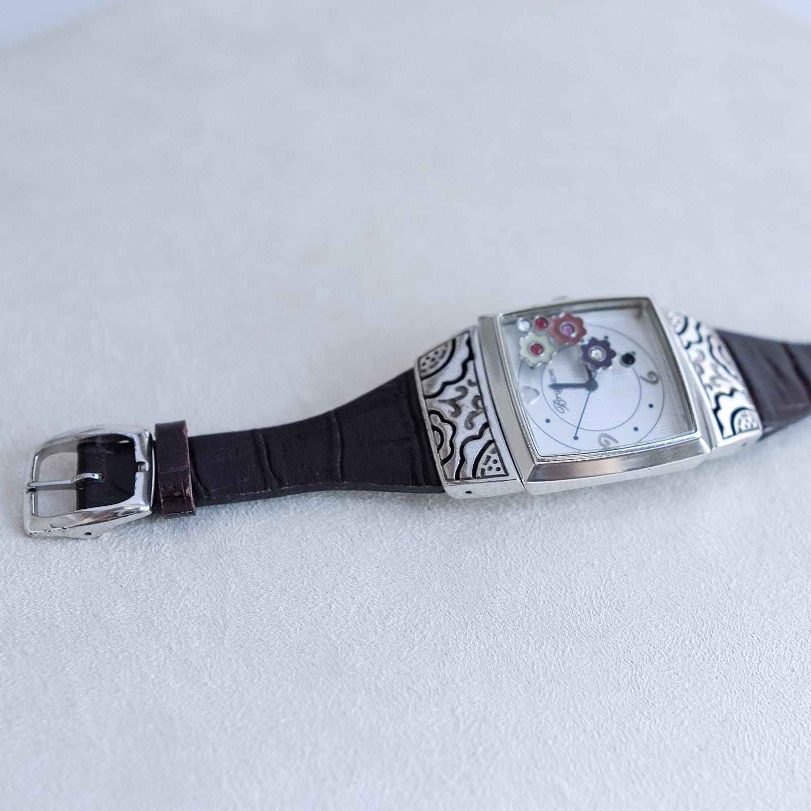 Brighton Silver Victoria Women\'s Watch with Floral Design and Toggle Closure Explore light, stylish, stainless steel watches inspired by  main image 3