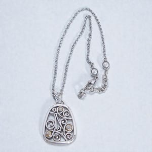Brighton Adara Oval Reversible Pendant Necklace Mixed Metal Two Tone Retired image 3