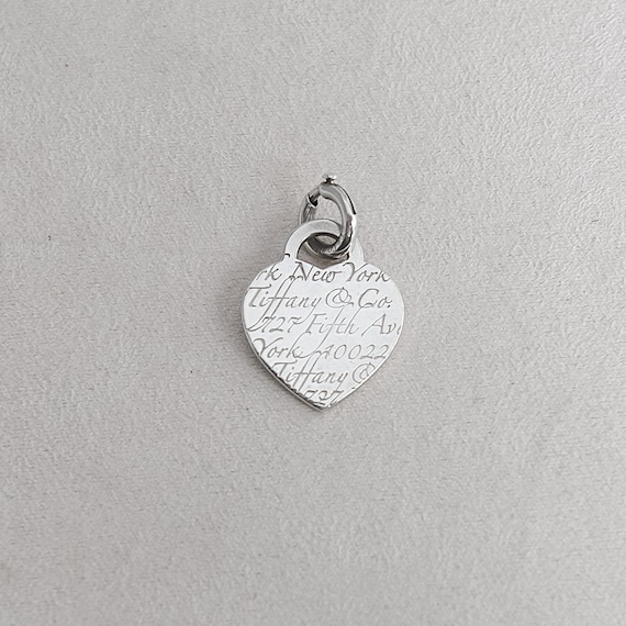 Authentic Tiffany & Co Notes Cursive Heart Tag Ch… - image 2