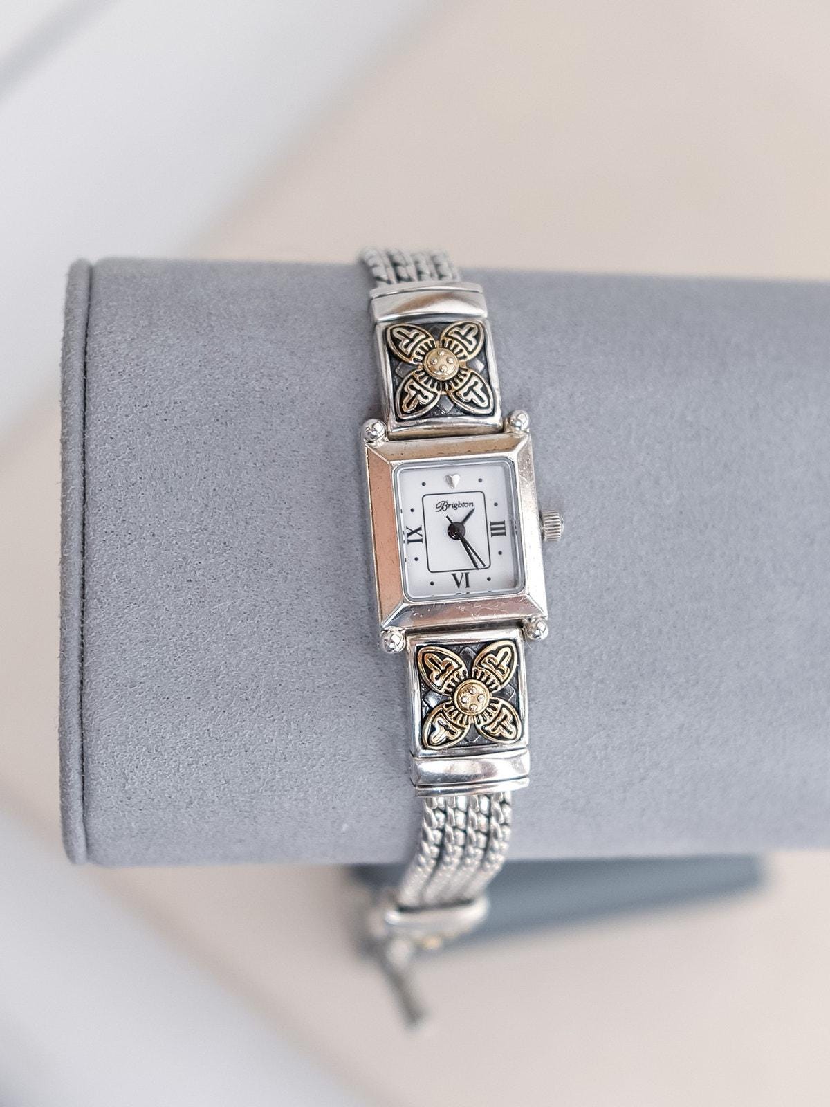 Brighton Two-Tone Square Face Bracelet Watch Monroe Mixed Metals Mosaic Two Tone Watch Band - Brighton main image 4