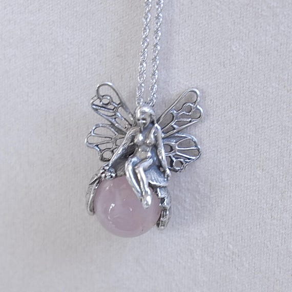 Pendentif Fée En Argent 925 - Bijou Fantaisie Occasion, Couleur Argentée