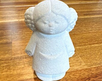 Marbell Stone Art Belgium Girl Figurine Vintage MCM Sandstone Quartz Sculpture