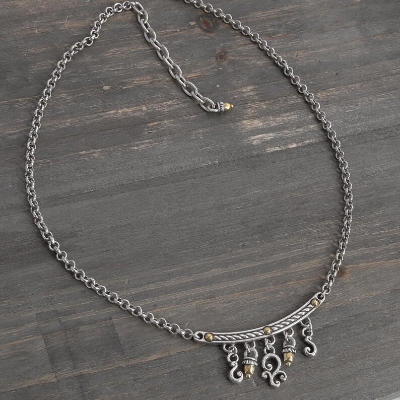 Brighton Bar Halsband Pärlor Guldfärgade Vintage Pensionerade Designersmycken Justerbara Samlarobjekt Statement bild 3