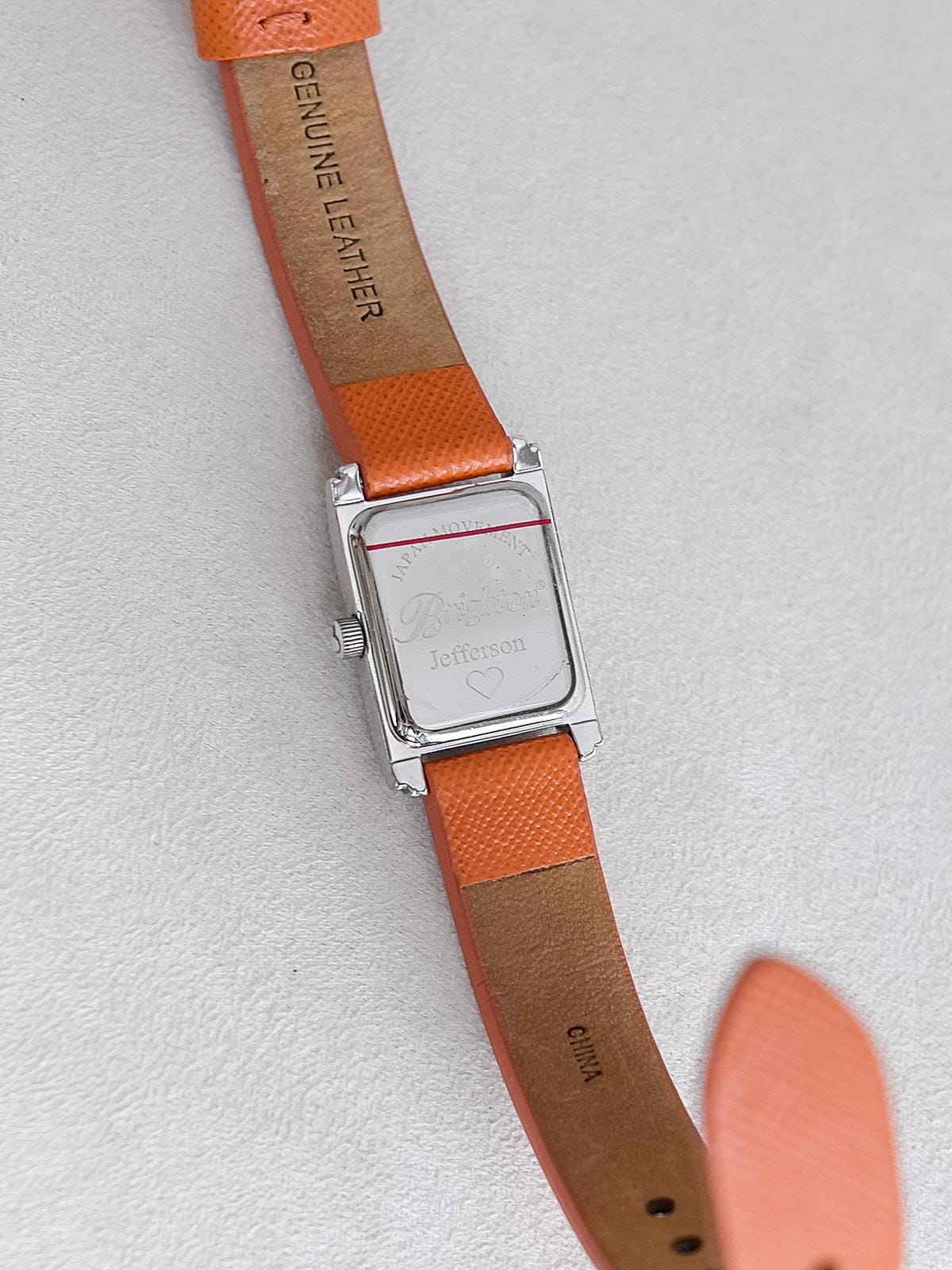 Brighton Women\'s Jefferson Watch Classi Working Silver Tone Interchangeable Band Vintage Brighton Jefferson Watch: Silver Plated, Orange  main image 4