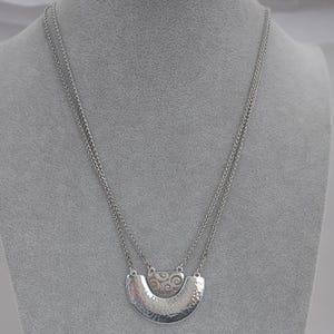Brighton Andaluz Arch Layered Pendant Necklace: Hammered Silver, Rhinestone Accents (18-20") image 9