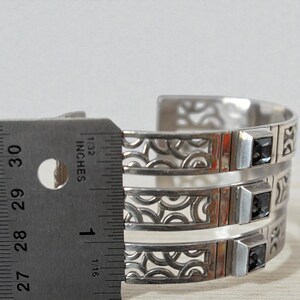 Brighton Bloc Haus Wide Cuff Bangle Bracelet Crystal Architectural 1.5 Inch image 7