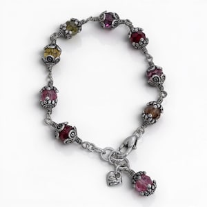 Vintage Brighton Glass Mountain Beaded Bracelet Multicolor Caged Crystal Retired image 1