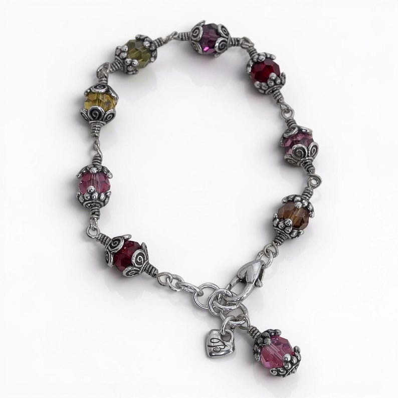 Vintage Brighton Glass Mountain Beaded Bracelet Multicolor Caged Crystal Retired image 1