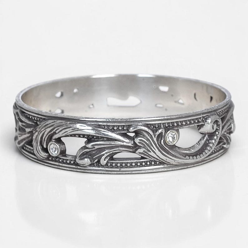 Vintage Brighton Le Louvre Bangle Bracelet Rhinestone Crystal Art Nouveau 2.5" image 1