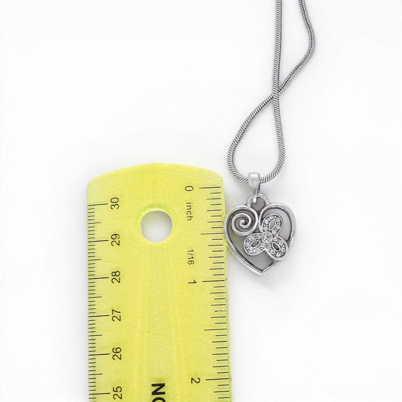 Brighton Cupids Heart Pendant Necklace Rhinestone Crystal Silver Plated NWT image 5