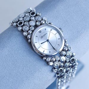 Brighton Joliet Watch Silver Plated Pebbled Mesh Band  display picture 1