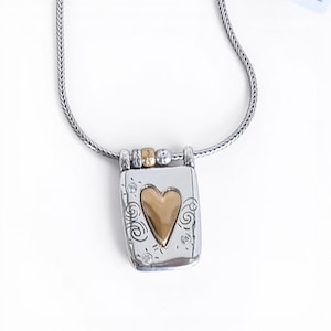 Brighton Erinnerung an Ihre Herz Halskette zweifarbiges Silber Gold 16-18 "Neu mit Tags