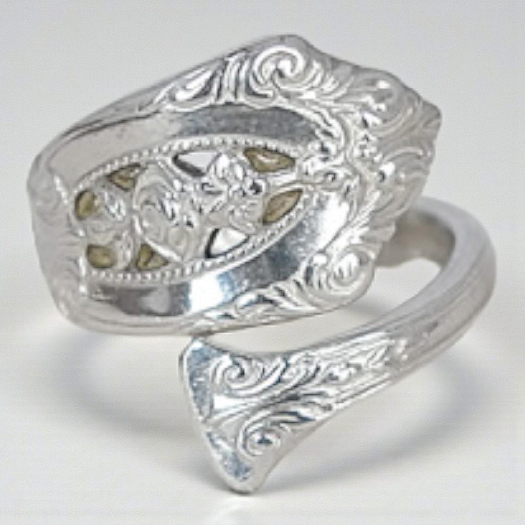 Silversmith Rings Vintage Wallace Silversmiths Sterling Silver Spoon Ring Adjustable 5.5 ...