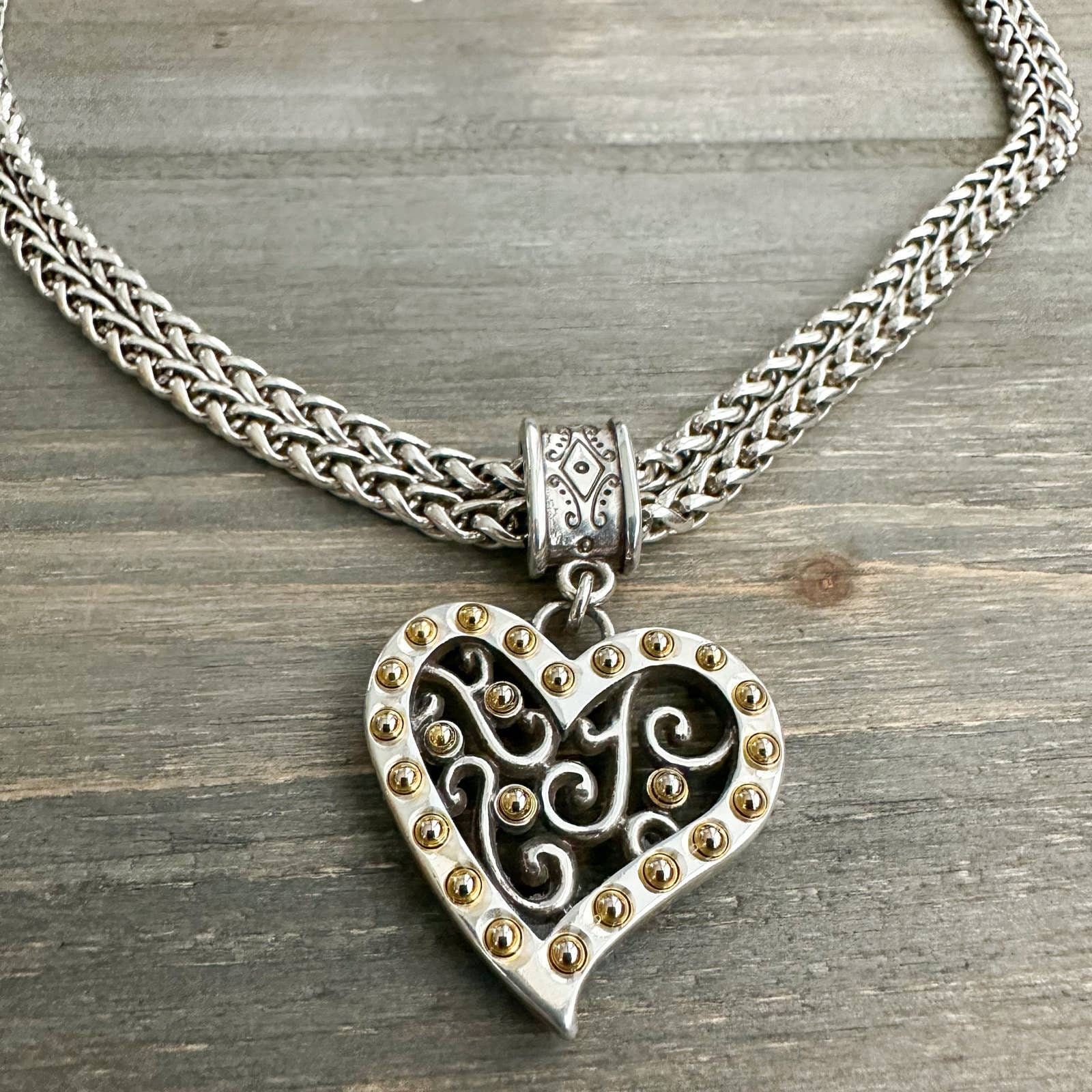 Brighton Gate of Love Studded Heart Necklace Two Strand Toggle Clasp Retired Style Etsy Australia