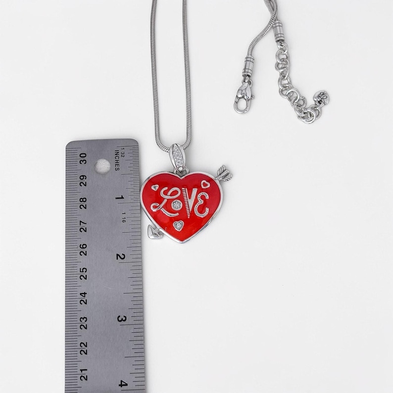 Brighton Love Heart Arrow Reversible Red Enamel Pendant Necklace 16-18 Inch image 6