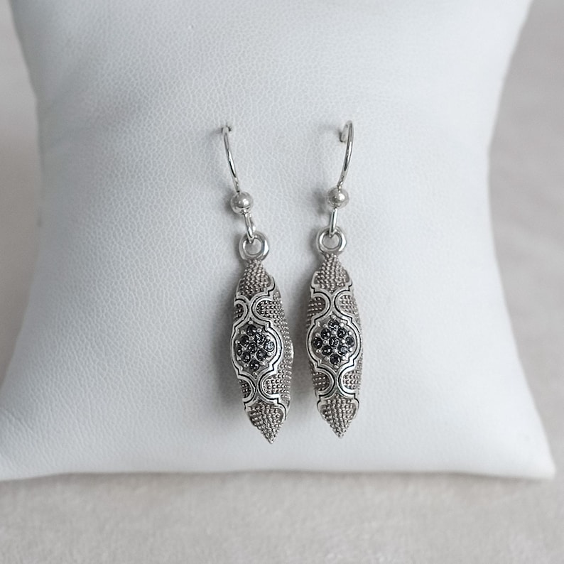 Brighton Aragon Dangle Earrings: Silver Plated Crystal French Wire image 3