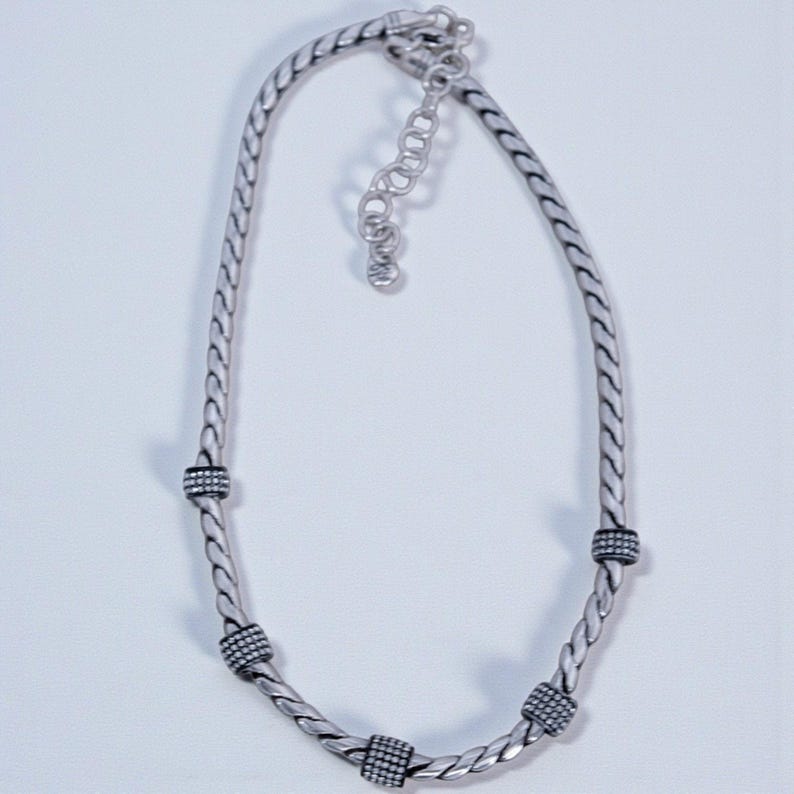 Brighton Meridian Silver Black Rhinestone Crystal Chain Necklace 16-18 ...