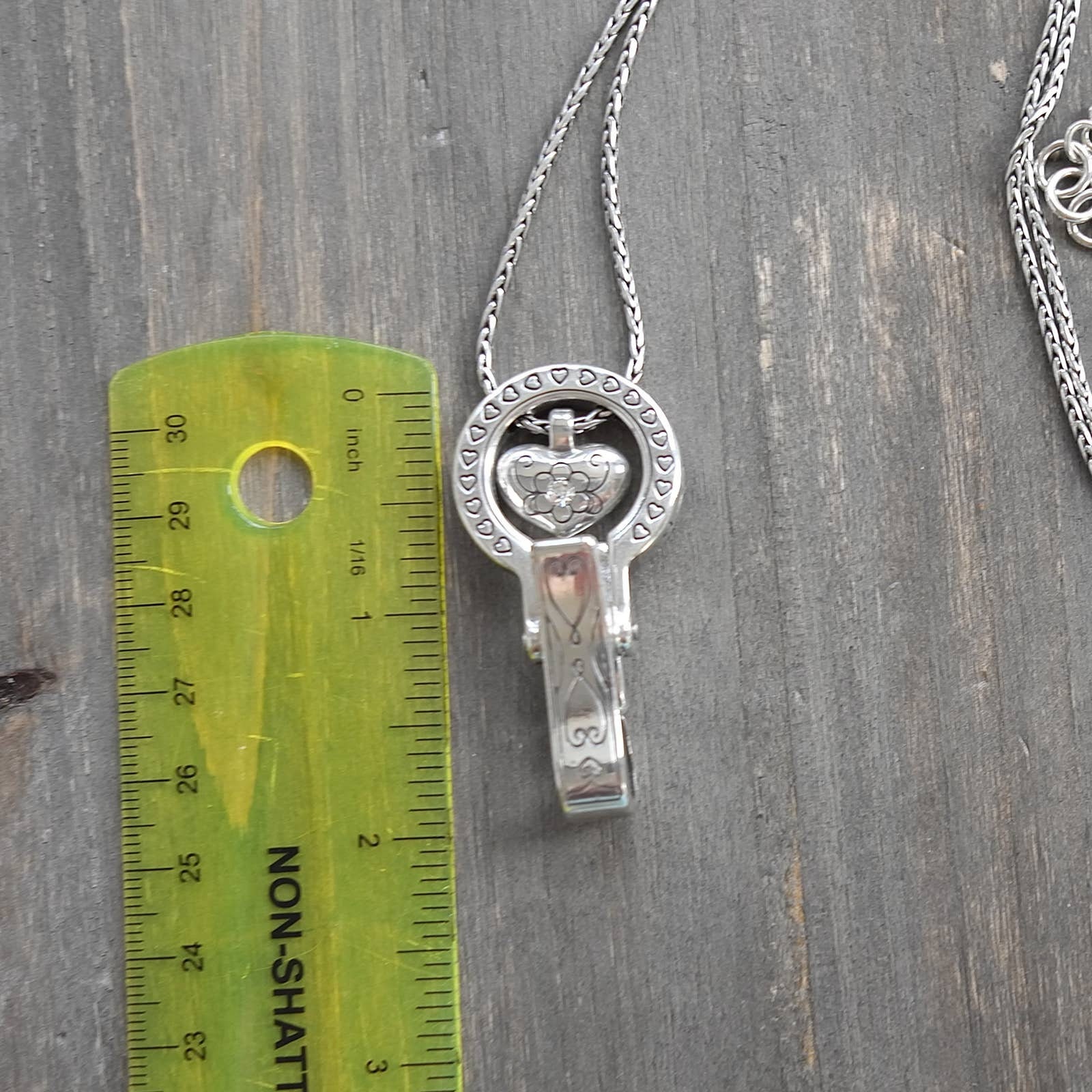 Brighton Lanyard Badge ID Holder Necklace Heart Clear Crystsl