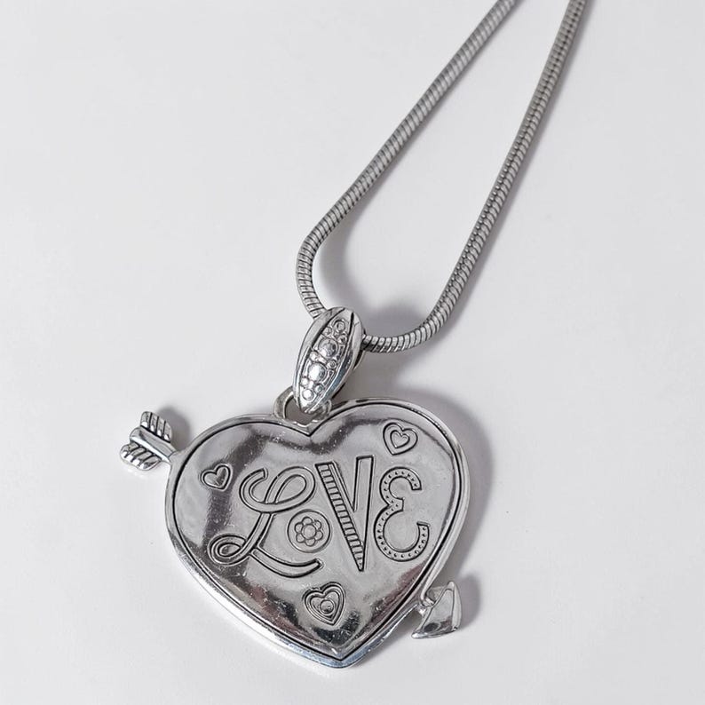 Brighton Love Heart Arrow Reversible Red Enamel Pendant Necklace 16-18 Inch image 9