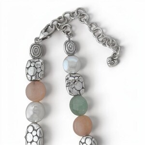 Brighton Gelato Pastel Pebble Perlen-Halskette Silber Spacers Multicolor im Ruhestand Bild 6