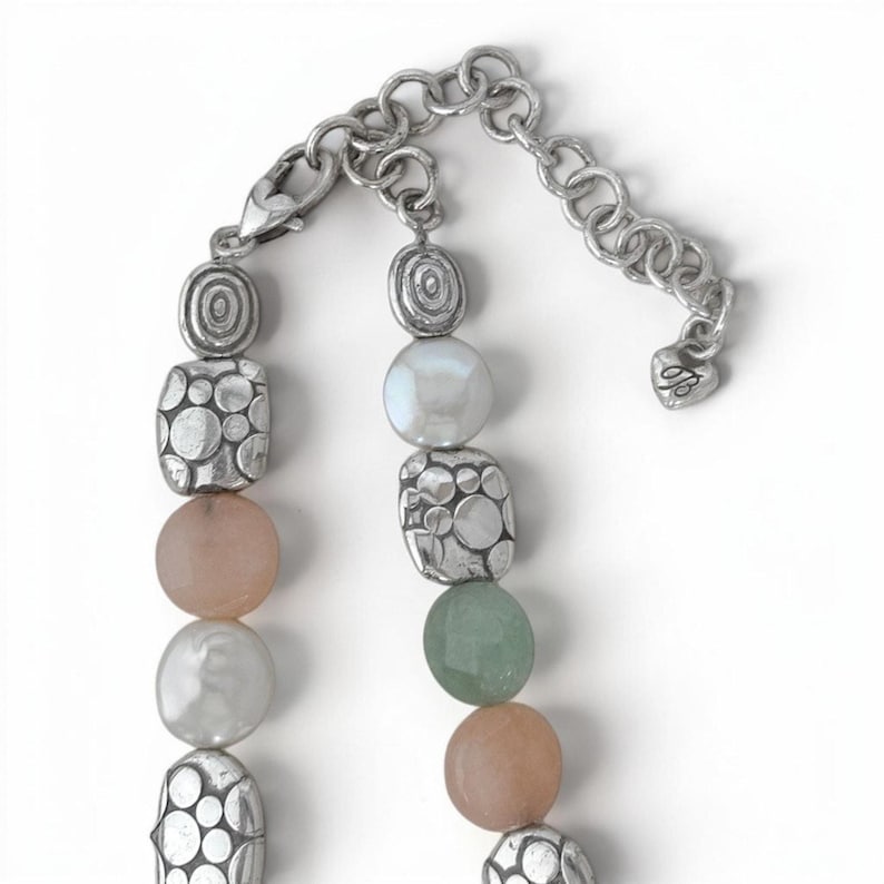 Brighton Gelato Pastel Pebble Perlen-Halskette Silber Spacers Multicolor im Ruhestand Bild 6