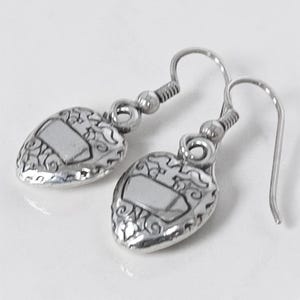 Vintage Brighton Heart Dangle Earrings French Hook Silver Plated Retired image 4