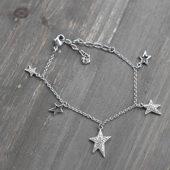 Swarovski Star Charm Bracelet Authentic 7-8.5" Pa… - image 1