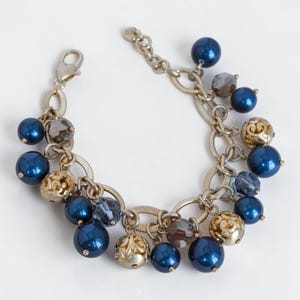 Brighton Contempo Chic Retired Guldpläterat Pärlarmband Mörkblå Pärla 18-20 cm bild 1