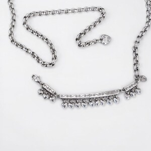 Brighton Rare Retired Skinny Chain Belt Dangling Hearts Silver Size Small 28In image 5