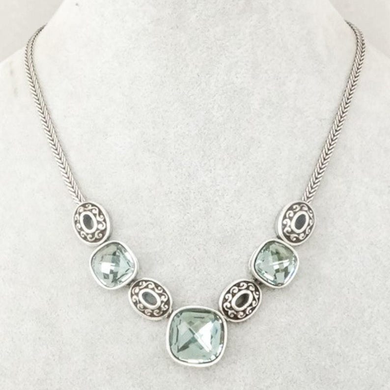 Collier Brighton Venus Rising Retired avec cristaux facettés bleus aqua, 16-18 pouces image 5